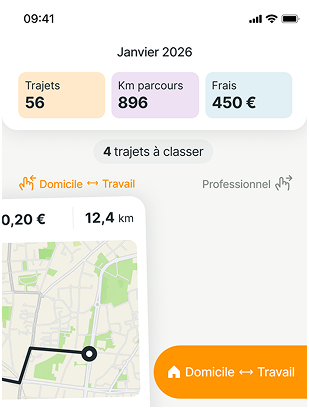 Écran de classement des trajets par swipe